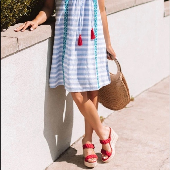 Fahrenheit Slip On Women Wedge Espadrilles in Red - Picture 2 of 11